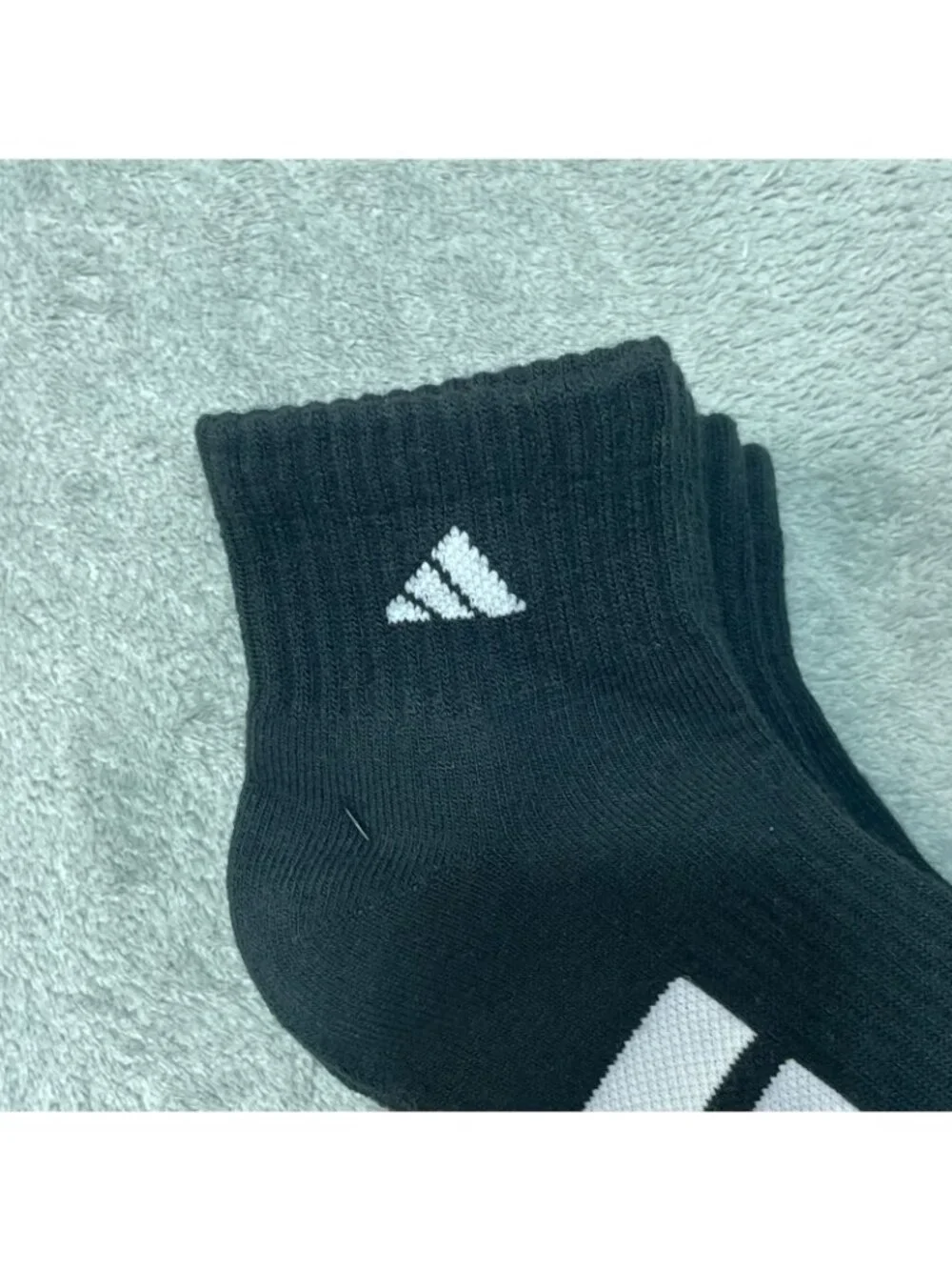 NWOT Adidas 6 Pack Men's Ankle Socks Black & White Striped One size